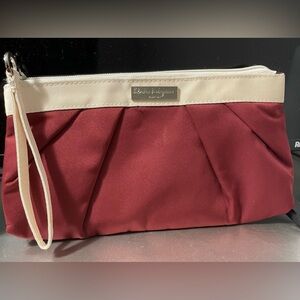 Salvatore Ferragamo Red and Cream Clutch